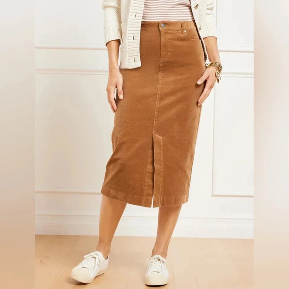 Talbots Corduroy A-Line Midi Skirt - Picture 2 of 15